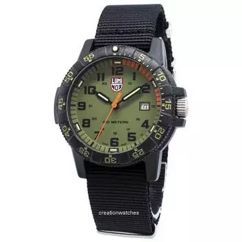 Luminox Sea Turtle XS.0337 Кварцевые мужские часы в кожаной обложке зелёный