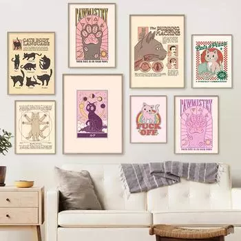 Луна Артемида Сейлор Мун плакат и принт скандинавская кошка настенная живопись на холсте скандинавская детская комната домашний декор забавная картина 21cm30cm No Frame