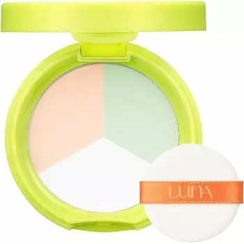 Luna Comfy Tone Blur Pact 9 г, 1 шт., персиковый + зеленый + белый