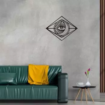 Луна и глаз Металлические настенные украшения Готические настенные украшения Стильные металлические настенные знаки Идеальный подарок на новоселье Элегантный декор для дома и комнаты чёрный
