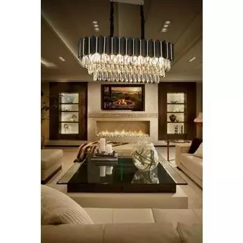 Luna Lighting Luxury Crystal Gold Black Современная люстра