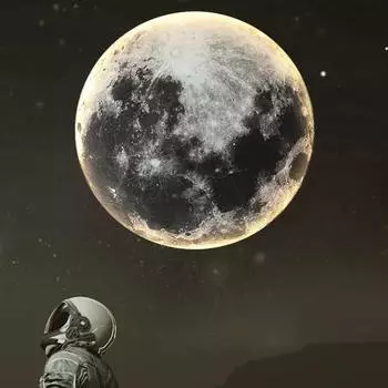 Луна настенный светильник креативное пространство атмосфера ночник лампа скандинавский современный простой свет гостиная фон настенное бра украшение Warm White (2700-3500K)&L 240mm белый