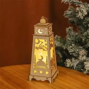 Луна Звезда Деревянные Украшения Светодиодные Лампы Рамадан Ид Мубарак Украшения Для Дома Ислам Мусульманский Декор
