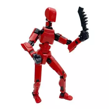 Lunari Robot Figure Action Пластиковая модель 3D-модель Кукла Все тело с оружием Сборка Поза Рисунок Красный Многошарнирный (красный) красный