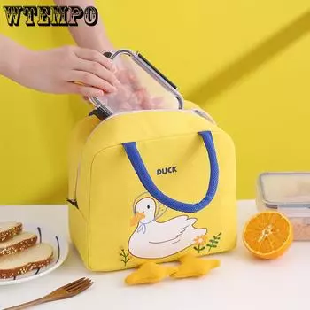 Сумка для обеда Симпатичная сумка для ланча Box Bento Tote Изолированная сумка Bento для студентов-работников белый