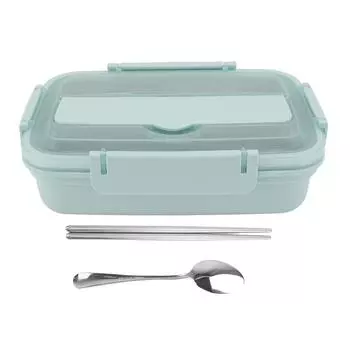 Lunch Box 3 Compartments 304 Stainless Steel Plastic Matching Spoon Chopsticks Portable Lunch L