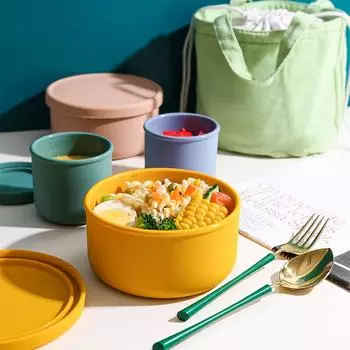 Lunch Container Durable Microwave Silicone Food Storage Box Space Saving Food Storage Box