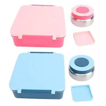 Lunch Container with Handle Sealed Multi Compartments Dishwasher Safe Lunch Box Container for Office Blue
