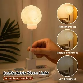 Лунная лампа, лунный ночник с голосовым управлением, лунный светодиодный ночник, питание от USB, голосовой ночник с голосовым управлением и настройкой цвета One Size