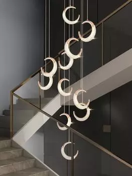Лунная люстра, освещение лестницы, люстра, длинный гостевой зал, вилла, кухня, чердак, внутреннее освещение, светодиодная люстра для ресторана cold lighr