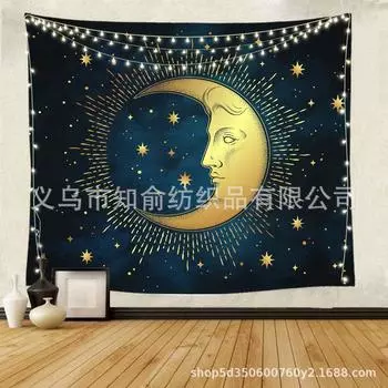 Лунный гобелен для гостиной, гобелен для спальни, подвесная ткань, украшение для комнаты, картина, домашний настенный ковер, настенный ковер 95*73