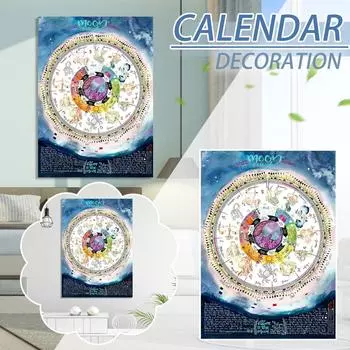 Лунный календарь Настенный календарь Календарь Украшение стены дома Календарь на 2022 год Подарок на Новый год One Size