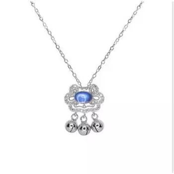 Лунный камень безопасности замок с длительным сроком службы ожерелье для женщин корейская версия простой колокольчик жуйи замок дизайн Sense INS. Элегантная цепочка Clawbone