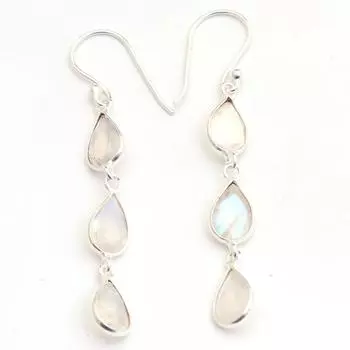 Лунный камень, цитрин, гранат, серьга с иолитом, украшения ручной работы, серьга с подвеской жёлтый