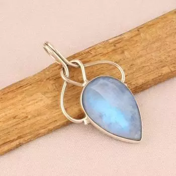 Лунный камень груша драгоценный камень твердый кулон из стерлингового серебра 925 пробы, дизайнерский кулон ручной работы, подарок на годовщину, женские украшения, подарок на помолвку