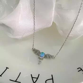 Лунный камень летучая мышь ожерелье холодный ветер личность ключица цепь крылья темперамент украшение женский
