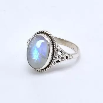 Лунный камень стерлингового серебра 925 пробы женское кольцо ручной работы с июньским камнем, подарок для нее, свадебный подарок, массивное кольцо 4 белый
