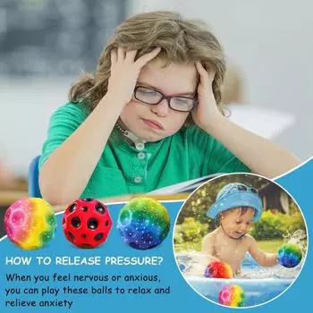 Лунный шар с высоким отскоком, снятие стресса, декомпрессия, координация рук и глаз, тренировка ловкости моторных навыков для детей и взрослых, игрушка для прыжков с космическим мячом A