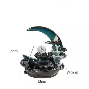 Лунный свет над прудом с лотосами Керамические изделия ручной работы Домашнее украшение Водопад Противоток Курильница Палочка Подставка для благовоний