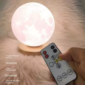 Лунный свет, вращающийся сон, лунный ночник, настольная лампа для спальни, настольная лампа для зарядки, прикроватная лампа, креативный подарок, атмосферная лампа 12CM