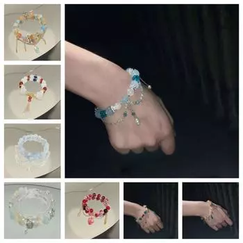 Луны Изысканная Личность Уникальные Бусины Подвеска Женский Браслет Кисточка Цепь Китайские Украшения C