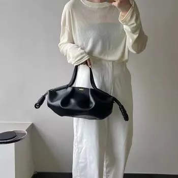 Luojia 2024 Высококачественная кожаная сумка-тоут для женщин - модный ручной аксессуар для подиума 33*17*11cm without logo жёлтый