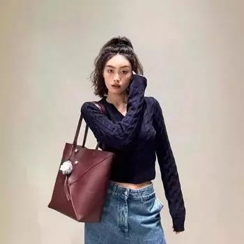 Luojia Geometric Folding Tote Bag - Large Capacity Trendy Shoulder Bag High Quality without Label