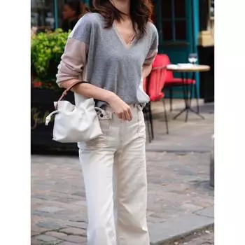 Luojia Новая счастливая сумка, ручная сумка через плечо, однотонная сумка для пельменей, сумка-ведро со шнурком, премиум-текстура, простая 22x6x18cm