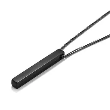 Luoler Мужское ожерелье Геометрический прямоугольник Квадратный кулон Ожерелья для женщин Золото Серебро Черный Шарм Модные ювелирные изделия Подарки Трендовый 60cm золотой