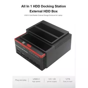 LUOM 2,5 /3,5 USB 3,0 до 2 SATA 1 IDE HDD Жесткий диск Док-станция Кардридер USB3.0 M2 TF British Plug