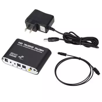 LUOM 5,1 Ac3 Dts Digital Audio Rush Декодер Коаксиальный Rca Hd Звук Сильный мобильный конвертер Хост + питание