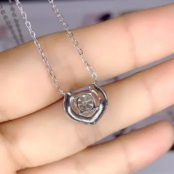 Luomansi Real 1CT 6.5MM Moissanite Retro Necklace Passed Diamond Test S925 Sterling Silver Women s Wedding Party Fine Jewelry 45cm