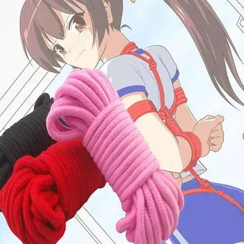 LUOOV Мягкая хлопковая веревка для связывания 10 метров 35 футов Черный Красный Кинки Фетиш Секс-Игрушка