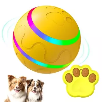 LUPAPA Игрушка для собак Игрушка для домашних животных Мяч Игрушка для собак Светящаяся игрушка для собак Мяч Умный движущийся мяч для собак Интерактивная игрушка для кошек и собак Светодиодная подсветка Материал ТПУ Умное пробуждение и сон жёлтый