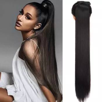 LUPU 80 см супер длинные прямые волосы конский хвост синтетические наращивание волос черный коричневый конский хвост термостойкое волокно