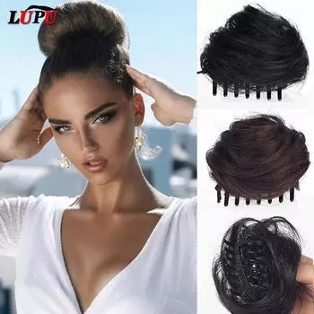 LUPU синтетические накладные волосы в виде пучка резинки для волос шиньон косички повязки на голову для женщин грязные шиньоны термостойкое волокно