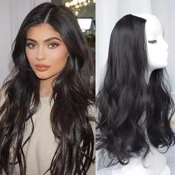 LUPU синтетические полупарики для женщин длинные волнистые U-образные натуральные черные коричневые парики термостойкие искусственные волосы 24inches