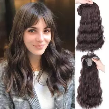 LUPU синтетические волосы с челкой, натуральные накладные заколки для волос для наращивания волос, женские черные, коричневые термостойкие волокна 35cm