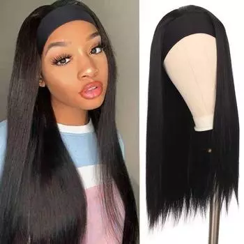 LUPU, высокое качество, длинные прямые/волнистые повязки на голову, парик, высокотемпературное волокно, омбре, коричневый, черный, синтетические парики для женщин, бесплатный подарок 70CM