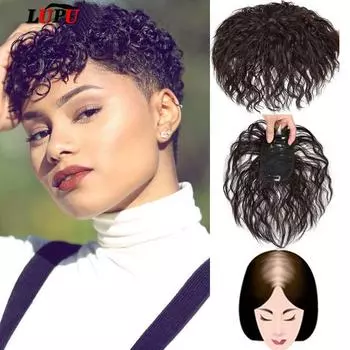 LUPU женские синтетические заколки для волос с кукурузной завивкой, наращивание волос, застежка, натуральная бахрома, волосы, черный, коричневый