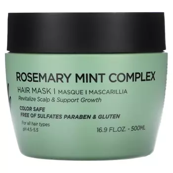 Luseta Beauty, Комплекс розмарина и мяты, маска для волос, для всех типов волос, 16,9 жидких унций (500 мл)