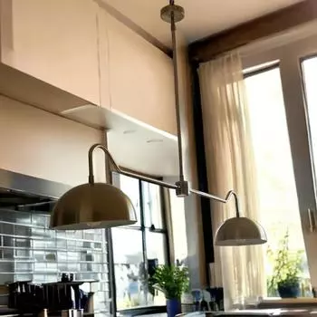 Люстра Aldorno с двумя плафонами - современный элегантный потолочный светильник - стильное домашнее освещение для столовой и кухни, лампа для домашнего декора