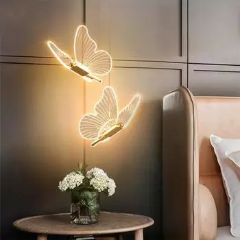 Люстра-бабочка светодиодный подвесной светильник подвесной светильник внутреннее освещение для прикроватной тумбочки гостиной кухни потолочный подвесной светильник 3 Color Adjustable