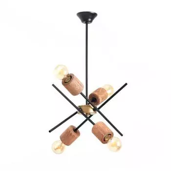 Люстра Corre Simurg, 4 предмета, с деревянными деталями