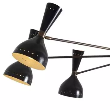 Люстра Diabolo 8-ми рожковая в стиле Stilnovo Modern середины века 1950-х годов, Италия