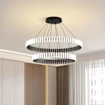 Люстра для гостиной, круглая, атмосфера, простота, творческая личность, искусство, столовая, обеденный стол, бар, лампа для столовой 3 colors