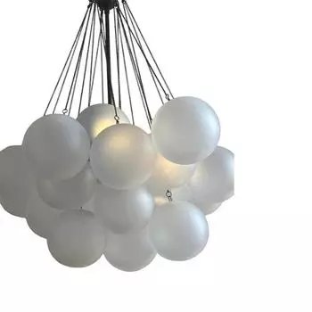 Люстра из 18-шарового светодиодного стекла Bubble | Очень большой круглый подвесной светильник | Современный потолочный светильник в фермерском стиле для зала, столовой, гостиной