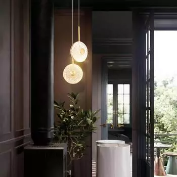 Люстра из меди в скандинавском стиле, роскошный небольшой подвесной светильник для дома, гостиной, спальни, прикроватная лампа, украшение для чтения, подвесные проволочные светильники changeable