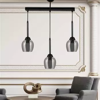 Люстра из сапфирового стекла, 3 шт., черная