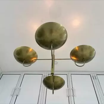 Люстра линейный светильник Спутник стиль люстра стиль стиль светильник середины века сырая латунная люстра